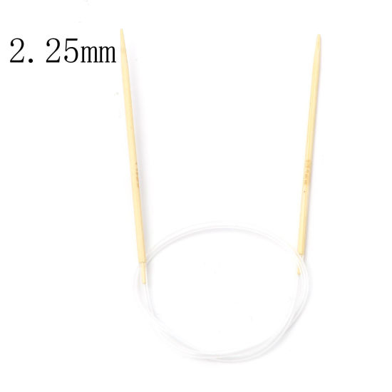 Bild von (US1 2.25mm) Natürliches Bambus & Kunststoff Tube Stricknadel Beige 40cm lang, 1 Stück
