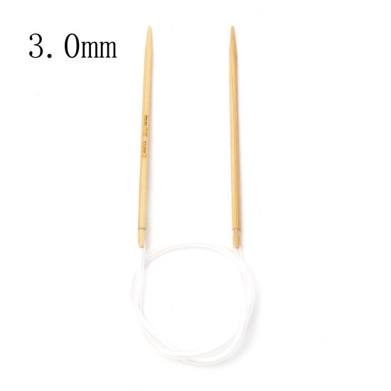 Bild von 3mm Natürliches Bambus & Kunststoff Tube Stricknadel Beige 40cm lang, 1 Stück