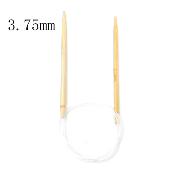 Bild von (US5 3.75mm) Natürliches Bambus & Kunststoff Tube Stricknadel Beige 40cm lang, 1 Stück