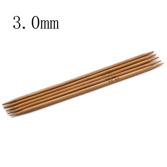 Image de 3mm Aiguilles à Tricoter Double Point en Bambou Naturel Brun 13cm Long, 5 Pièces
