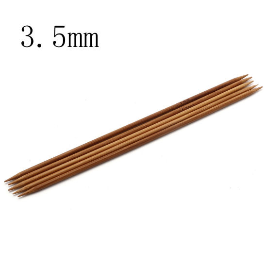Image de (US4 3.5mm) Aiguilles à Tricoter Double Point en Bambou Naturel Brun 20cm Long, 5 Pièces