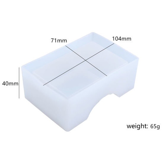 Image de Moule en Silicone pour DIY Dessous de Verre en Silicone Rectangle Blanc 11.8cm x 8.4cm, 1 Pièce