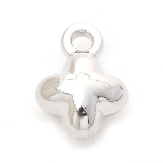Immagine di Lega di Zinco Religione Charms Croce Tono Argento 3D 10mm x 8mm , 10 Pz