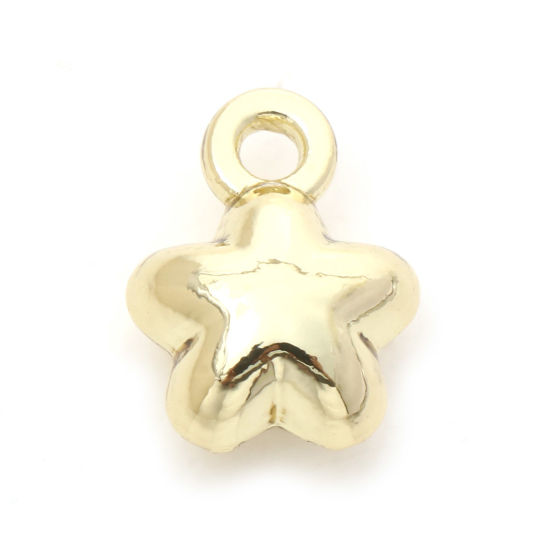 Immagine di Lega di Zinco Galassia Charms Stella a Cinque Punte Oro Placcato 3D 10mm x 8mm , 10 Pz
