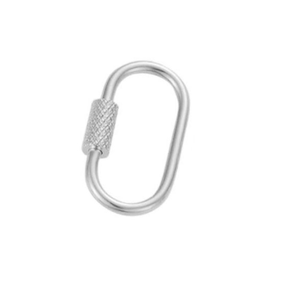 Image de Fermoirs à Visser en 304 Acier Inoxydable Trombone Argent Mat Pouvoir Être Dévissé 26mm x 14.5mm, 1 Pièce