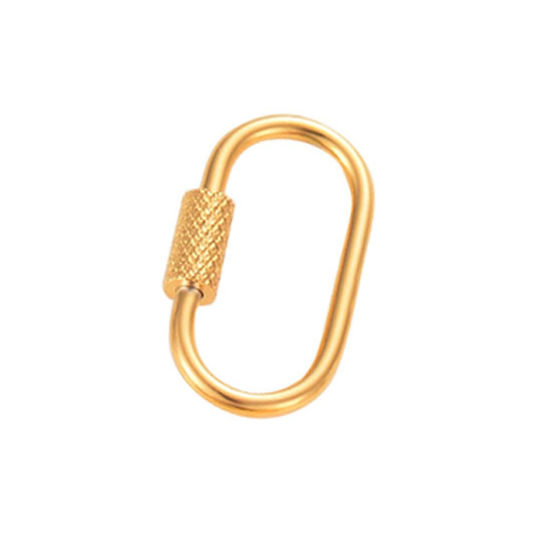 Image de Fermoirs à Visser en 304 Acier Inoxydable Trombone Doré Pouvoir Être Dévissé 26mm x 14.5mm, 1 Pièce