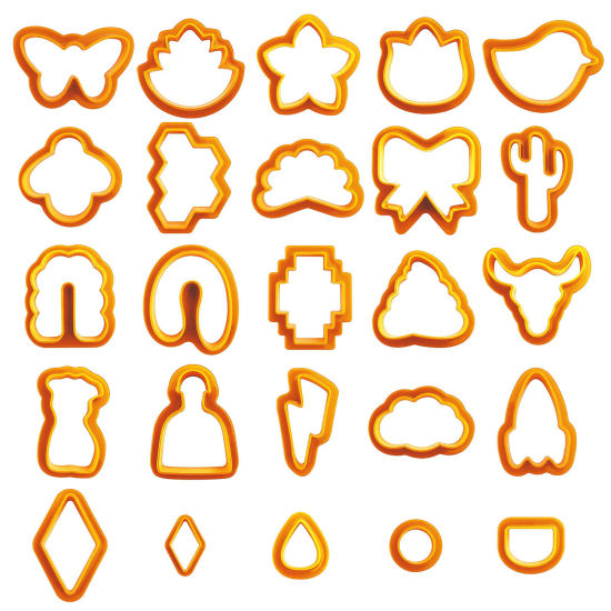 Image de Outil Pâte à Modeler en Plastique Kit de Matériel de DIY Bijoux Boucle d'Oreille Fait Main Orange Papillon Cactus 1 Kit （ 25 Pcs/Kit)