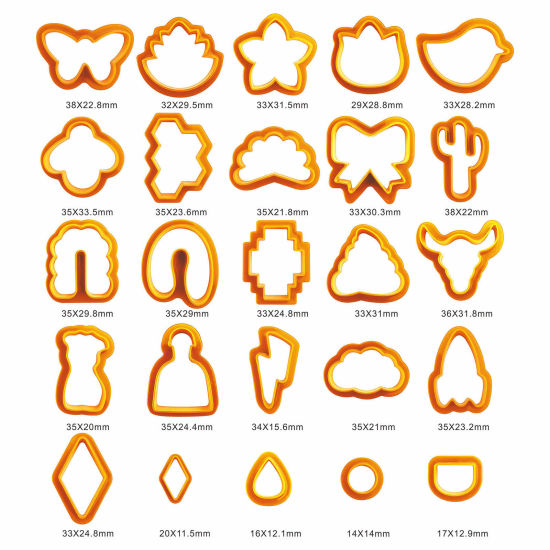 Image de Outil Pâte à Modeler en Plastique Kit de Matériel de DIY Bijoux Boucle d'Oreille Fait Main Orange Papillon Cactus 1 Kit （ 25 Pcs/Kit)