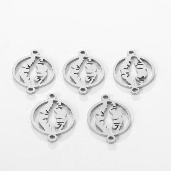 Image de Breloques en 304 Acier Inoxydable Lèvres Argent Mat Creux 19.6mm x 14.3mm , 5 Pcs