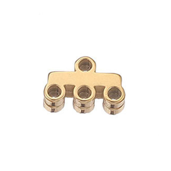 Immagine di 5 Pz 304 Acciaio Inossidabile Pendenti Charms Connettori Bastoni Placcato Oro 18K 7.5mm x 3mm