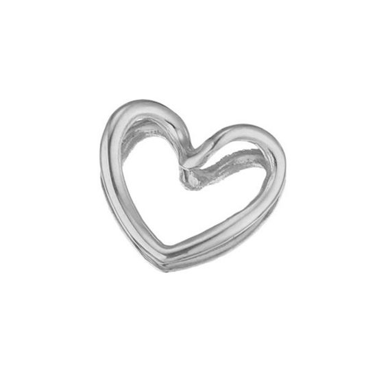 Immagine di 304 Acciaio Inossidabile Charms Tono Argento Cuore Ritorto 15mm Dia., 17mm, 5 Pz