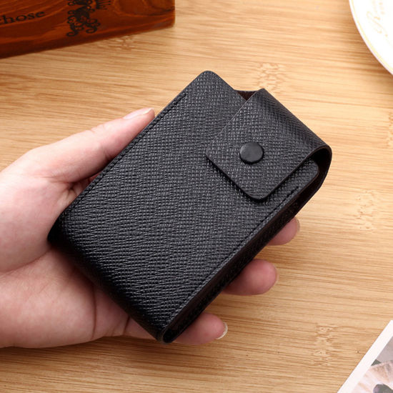 Image de Protèges Cartes Multifonctionnel en PU Cuir Rectangle 11.5cm x 7cm, 1 Pièce