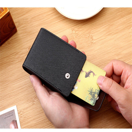 Image de Protèges Cartes Multifonctionnel en PU Cuir Rectangle 11.5cm x 7cm, 1 Pièce