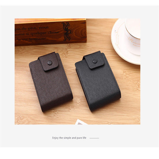 Image de Protèges Cartes Multifonctionnel en PU Cuir Rectangle 11.5cm x 7cm, 1 Pièce