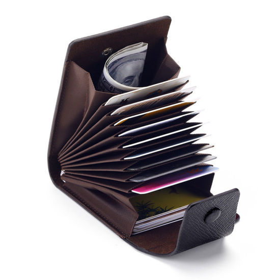 Image de Protèges Cartes Multifonctionnel en PU Cuir Rectangle 11.5cm x 7cm, 1 Pièce