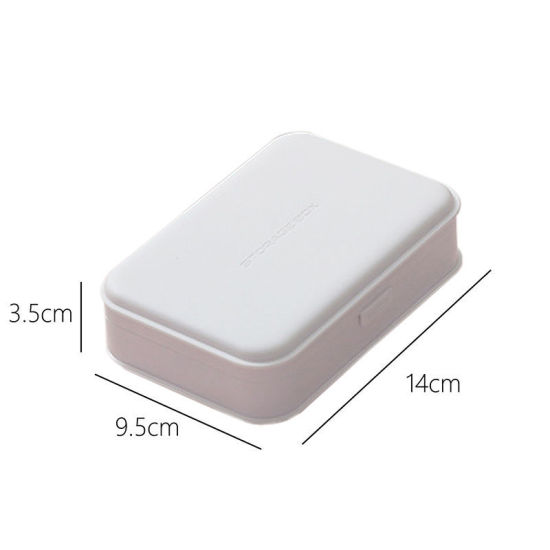 収納ボックス 白 長方形 14cmx 9.5cm、 2 個 の画像
