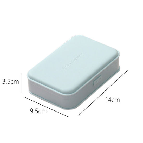 収納ボックス ミントグリーン 長方形 14cmx 9.5cm、 2 個 の画像