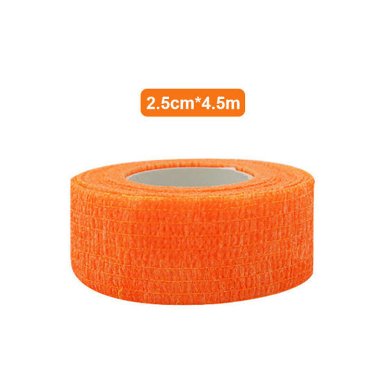 Imagen de No Tejidos Elástica Médico Venda Cinta para Primera Curación Deportes Muñequera Naranja 2.5cm, 5 Rollos (Aprox 4.5 M/Unidad)