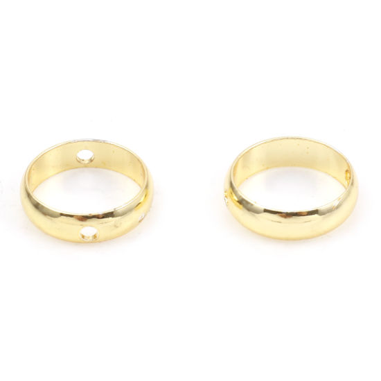 Image de Cadres de Perles en Laiton Rond Plaqué Or 18K (Apparié à Perle 8mm ) 10mm Dia., 10 Pcs