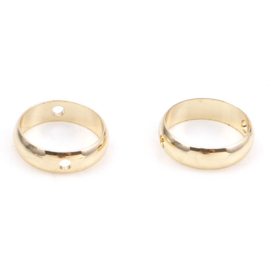 Image de Cadres de Perles en Laiton Rond Plaqué Or 14K (Apparié à Perle 8mm ) 10mm Dia., 10 Pcs