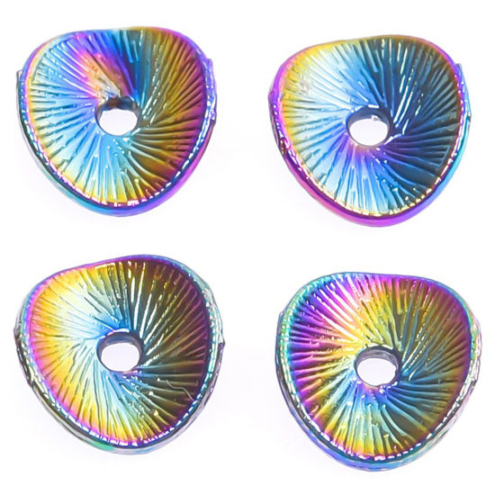 Imagen de Zamak Cuentas para la Fabricación de Joyas con Dijes de Bricolaje Chapado en Color Arco Iris Irregular Aprox 9mm x 8mm, Agujero: Aprox 1.5mm, 10 Unidades