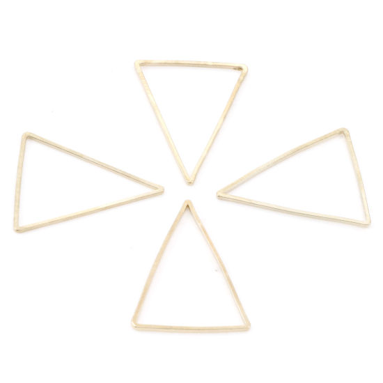 Image de Connecteurs Série Géométrie en Laiton Plaqué Or KC Triangle 25mm x 19.5mm, 20 Pcs