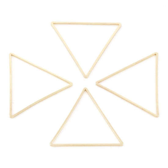 Image de Connecteurs Série Géométrie en Laiton Plaqué Or KC Triangle 29mm x 26mm, 20 Pcs