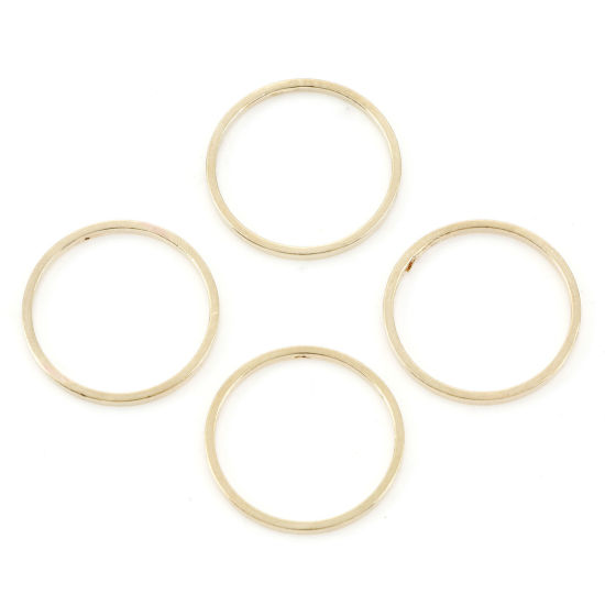 Image de Connecteurs Série Géométrie en Laiton Plaqué Or KC Rond 15mm Dia., 20 Pcs