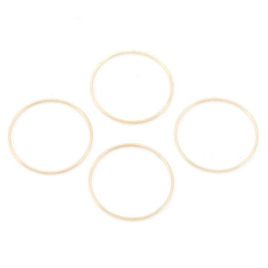 Image de Connecteurs Série Géométrie en Laiton Plaqué Or KC Rond 25mm Dia., 20 Pcs
