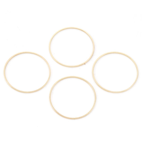 Image de Connecteurs Série Géométrie en Laiton Plaqué Or KC Rond 3.8cm Dia., 20 Pcs