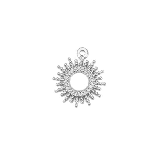 Bild von 304 Edelstahl Charms Sonne Silberfarbe 17.5mm x 12mm, 1 Stück