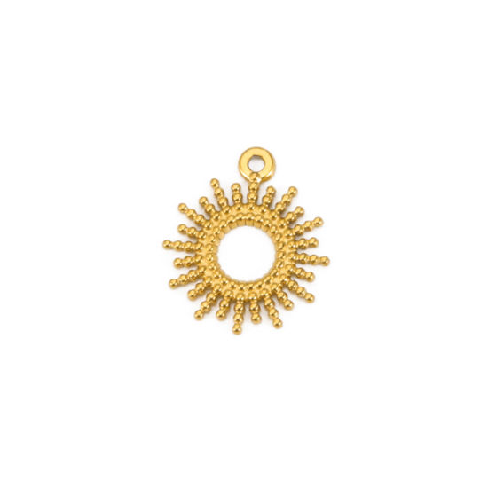 Bild von 304 Edelstahl Anhänger Sonne Vergoldet 17.5mm x 12mm, 1 Stück