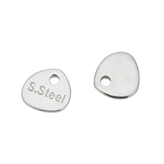 304ステンレス鋼 チャームエクステンダーチェーンエンドネックレス・ブレスレット用 シルバートーン 三角形 7mm、 20 個 の画像