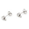 Picture of Eco-friendly 304 Stainless Steel Ear Post Stud Earrings Round Silver Tone With Loop 7mm x 4mm, Post/ Wire Size: (21 gauge), 10 PCs