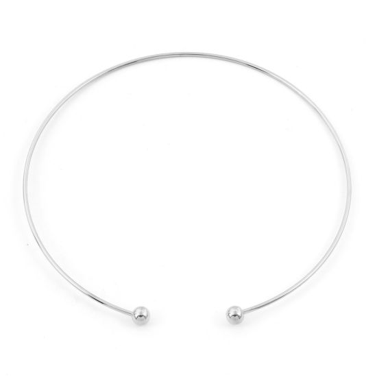 Image de Colliers en 304 Acier Inoxydable Respectueux de la Nature Argent Mat Rond 41.5cm Long, 1 Pièce