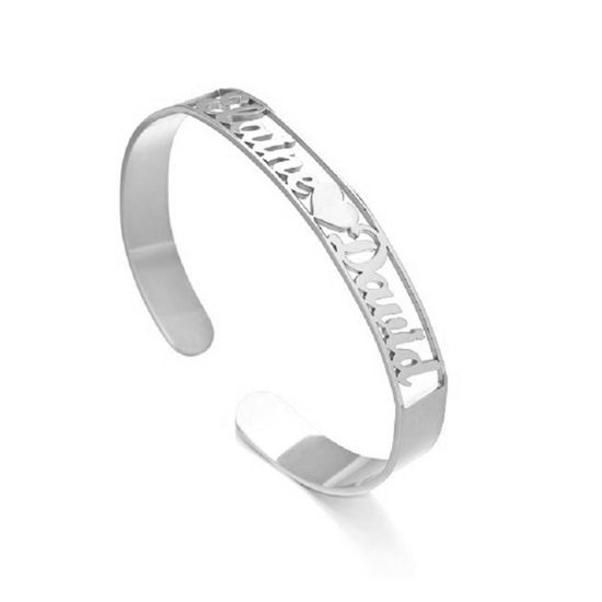 Image de Bracelet Prénom Personnalisé Pendentif de Lettre Personnalisé en 304 Acier Inoxydable Argent Mat 18cm long, 1 Pièce