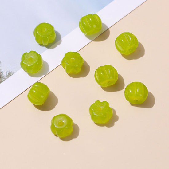 カルセドニー ( 天然染め ) ビーズ ペンダント チャーム DIY 手作り ハンドメイド ジュエリー アクセサリーを作る カボチャ マスカット 8mm x 6mm、 10 個 の画像