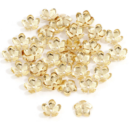 304ステンレス鋼 座金 18Kゴールドメッキ 14mm 12mm x 11mm、 20 個 の画像