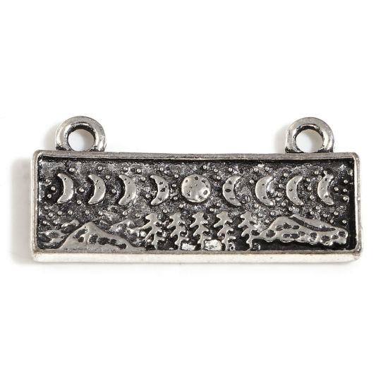 Bild von Zinklegierung Charms Antiksilber Mondfinsternis Wald 28mm x 13mm, 10 Stück