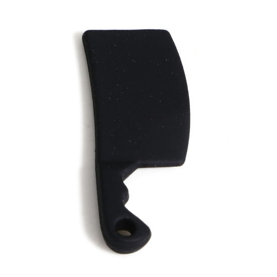 Immagine di Lega di Zinco Charms Nero Coltello da Cucina Utensili 3D 24mm x 9mm, 10 Pz