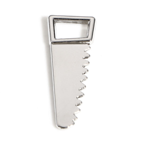 Immagine di Lega di Zinco Charms Tono Argento Sega Utensili 3D 24mm x 9mm, 10 Pz