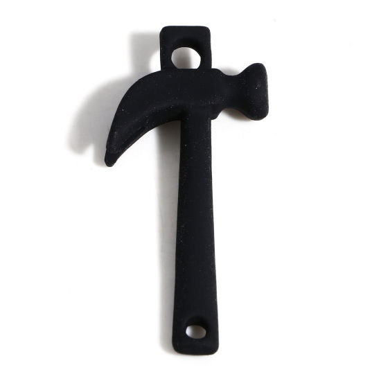 Immagine di Lega di Zinco Ciondoli Nero Martello Utensili 3D 4.3cm x 1.9cm, 10 Pz