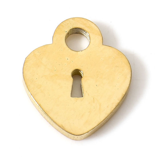 Bild von 5 Stück Vakuumbeschichtung 304 Edelstahl Valentinstag Charms Vergoldet