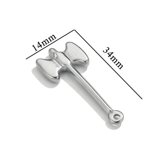 Immagine di 1 Pz 304 Acciaio Inossidabile Ciondoli Ascia Tono Argento 34mm x 14mm