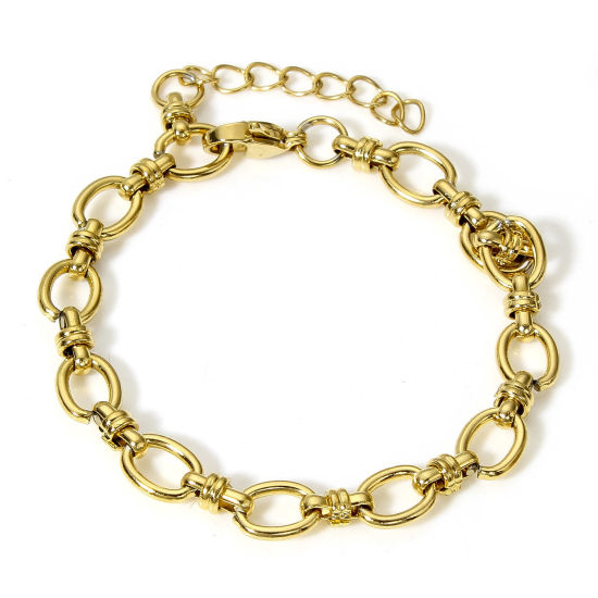 Image de Bracelets En Gros Plaqué Or 18K en 304 Acier Inoxydable, Chaîne Forme "8" Placage sous Vide, Unisexe Élégant Minimaliste Cadeau Fournitures de Bijoux 17.5cm long, 1 Pièce