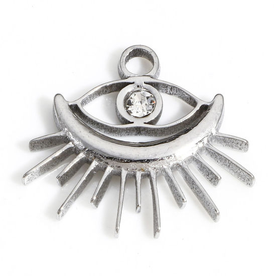 Immagine di 1 Pz 304 Acciaio Inossidabile Religione Charms Malocchio Tono Argento 20mm x 18mm