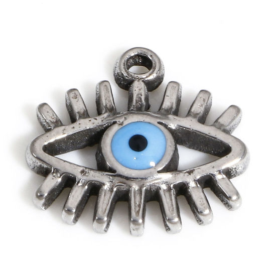 Immagine di 1 Pz 304 Acciaio Inossidabile Religione Charms Malocchio Tono Argento 13mm x 12.5mm