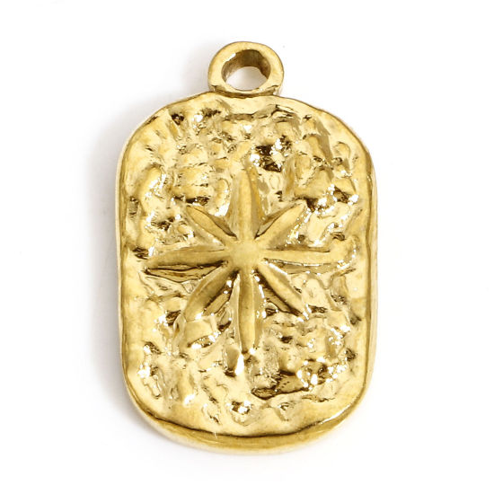 Immagine di 1 Pz Placcatura Sottovuoto PVD Ecologica 304 Acciaio Inossidabile Galassia Ciondoli Placcato Oro 18K Ovale Stella 18mm x 11mm