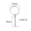 Picture of 5 PCs 304 Stainless Steel Keychain & Keyring Silver Tone Round Disc 58mm x 28mm