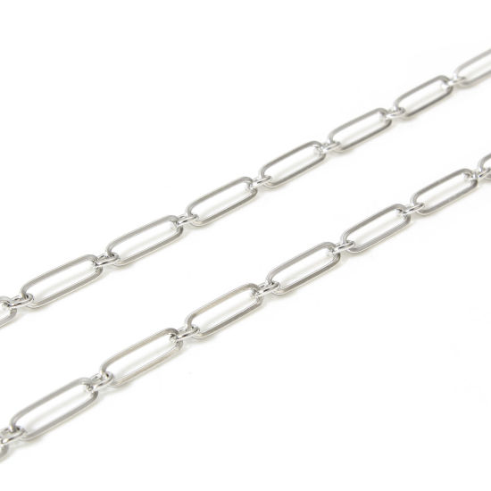 Imagen de 1 M Respetuoso del Medio Ambiente 304 Acero Inoxidable 1:1 Cadena Para Accesorios Hechos a Mano para Hacer Joyas Tono de Plata 4.5mm